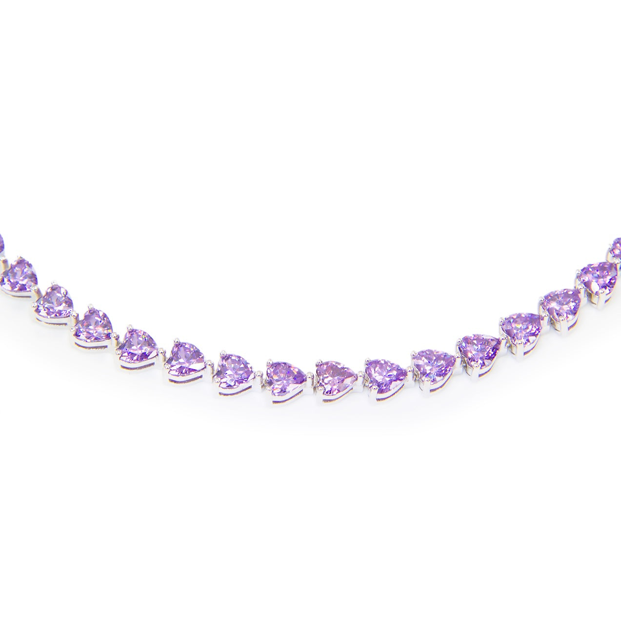 HEART CUT BLUE-PURPLE TENNIS NECKLACE