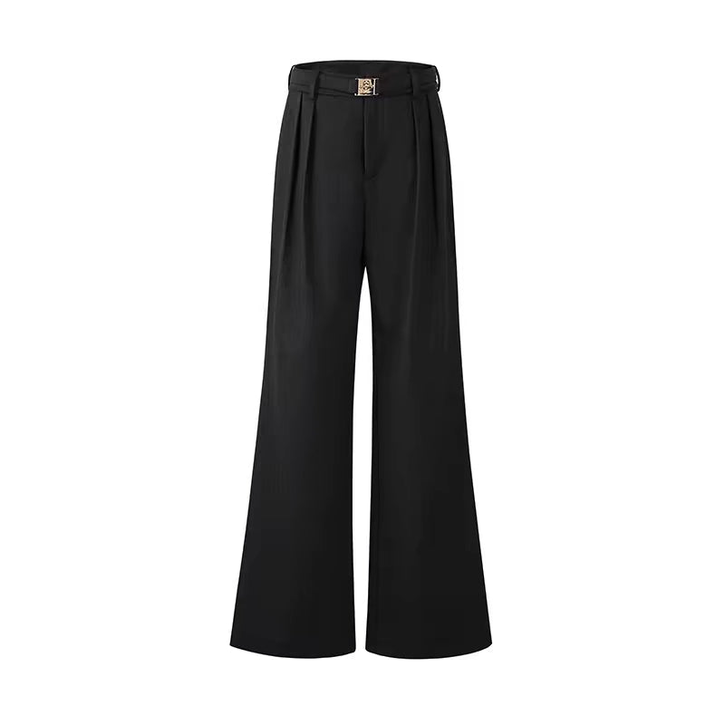 LLDC Minimalist Suit Vest & Gold Buckle Belt Skirt & Pants