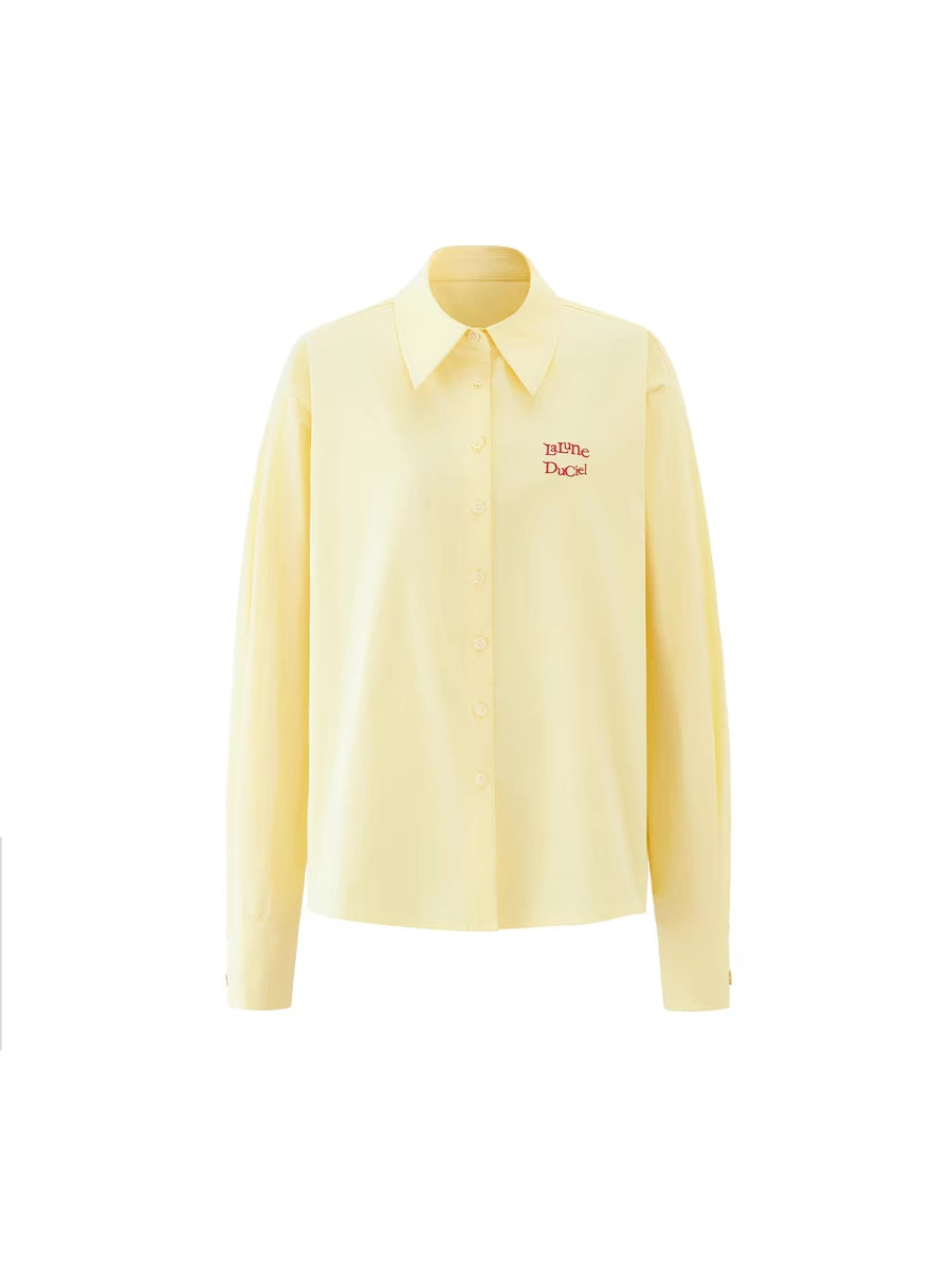 LLDC 'CUPID LOVE' Logo Embroidered Shirt & Double Waisted Tailored Skirts with Pre-Styled Pleated Waistband Set
