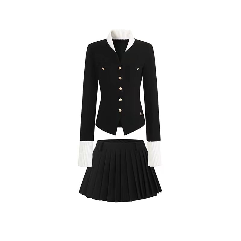 LLDC Missy Missy Embellished Cardigan & Pleated Skirt Set