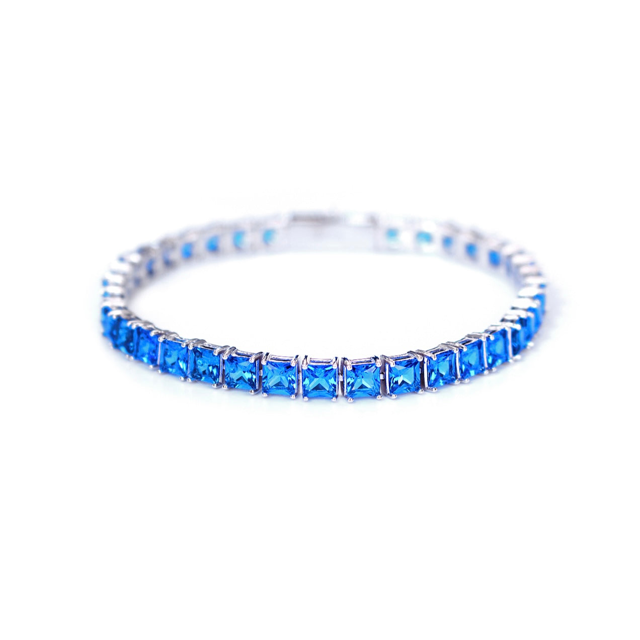 PRINCESS CUT ROYAL BLUE TENNIS BRACELET