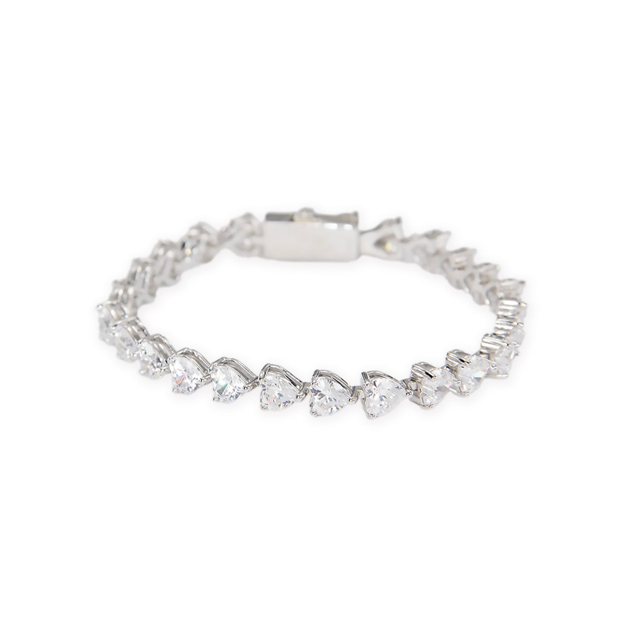 HEART CUT WHITE TENNIS BRACELET