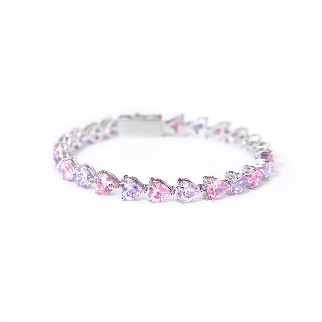 HEART CUT ORANGE-BLUE TENNIS BRACELET